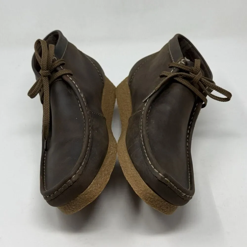 Clarks Shacre Moc Toe Chukka Boots Mens 10 M Brown Leather Crepe Soles NO INSOLE